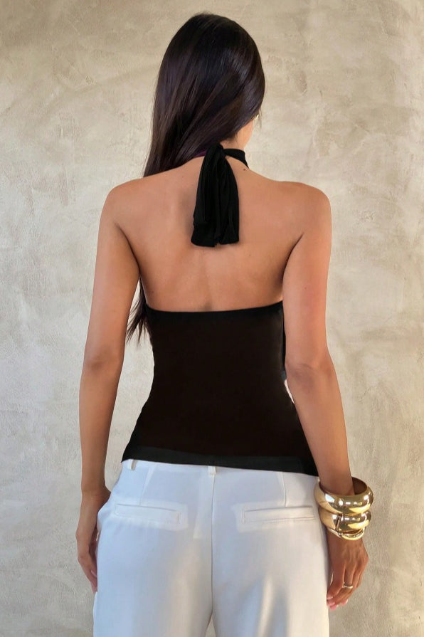 Chic Solid Ruffle Slim Halter Top image 14