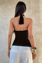 Chic Solid Ruffle Slim Halter Top image 14