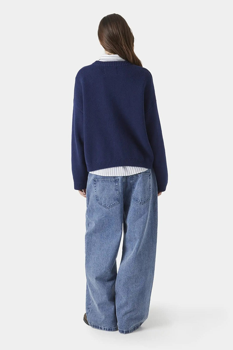 Embroidery Knit Slouchy Pullover Blouse image 7