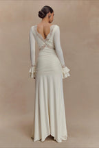 Lace Bodycon Flare Sleeve Maxi Dress image 5
