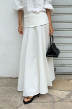 Solid A-Line Midi Skirt image 2