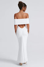 Solid Off Shoulder Ruched Formal Dress image 12