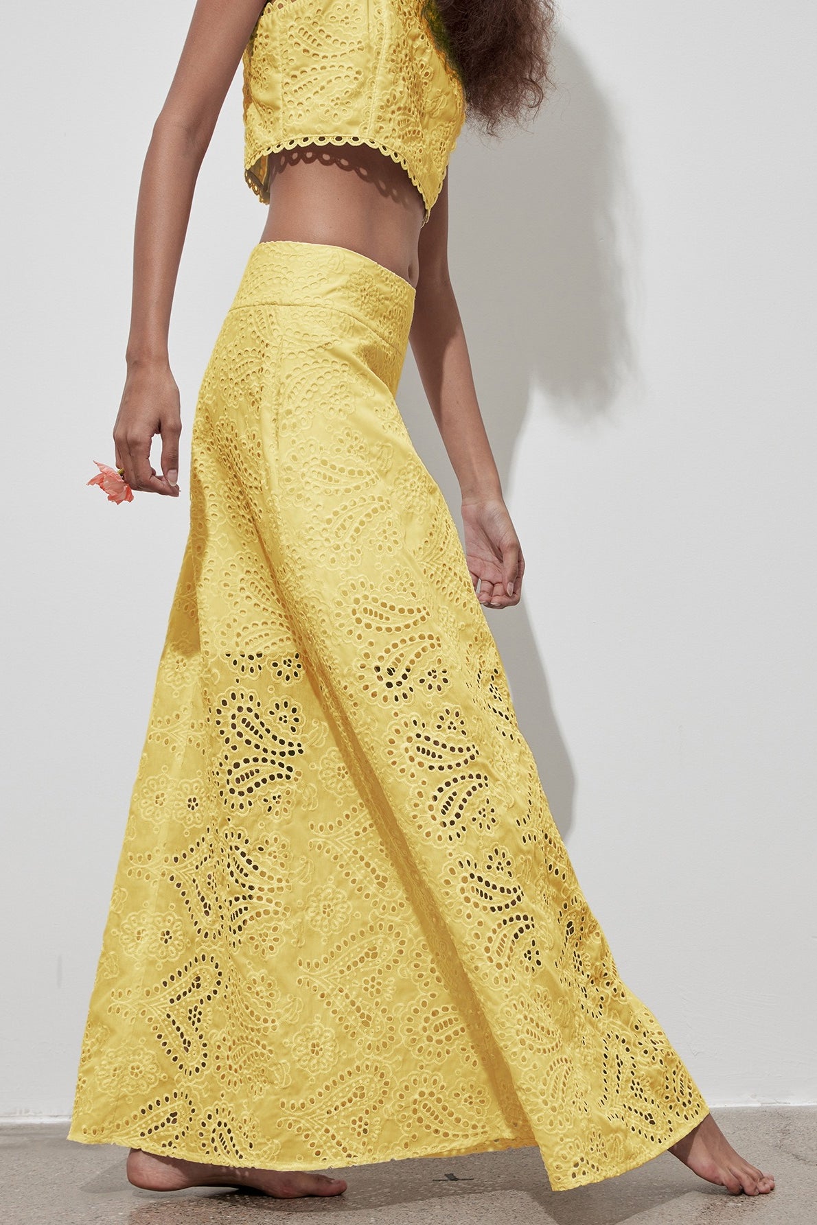 Cutout Allover Embroidered Maxi Skirt image 7