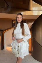 Vintage Lace Mock Neck and Ruffle Skirt Two Piece Set image 4