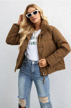 Short Stand Collar Relaxed Puffer Jacket image 7