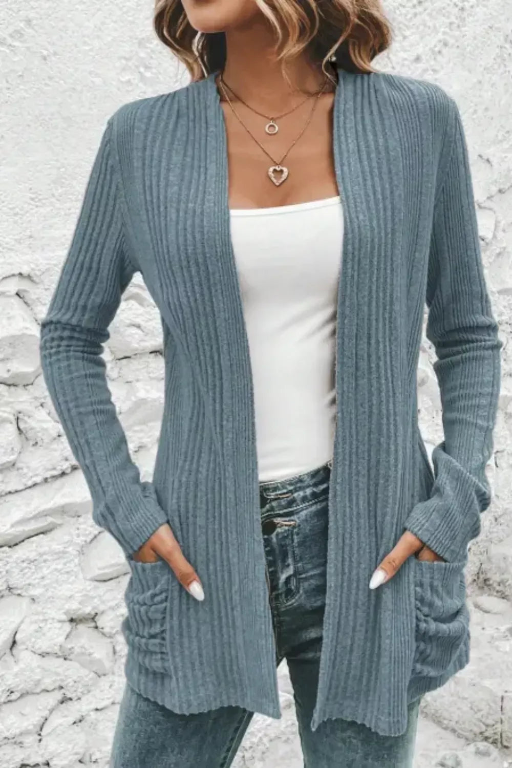 Estelle Pocket Cardigan styled for Avrienne