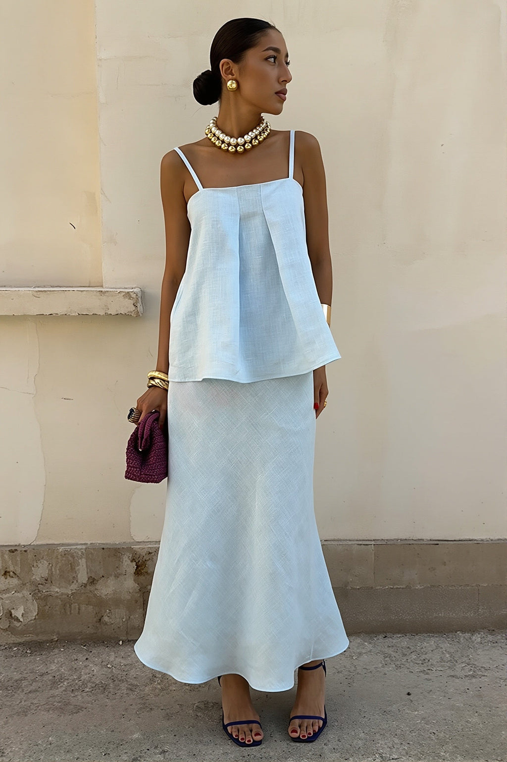 Sexy Cotton Cami Mermaid Long Skirt Sets image 7