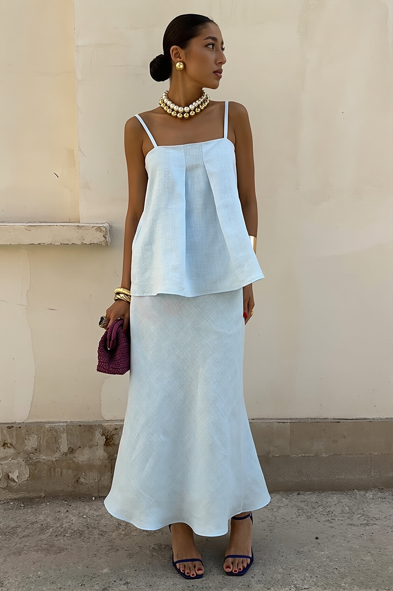 Sexy Cotton Cami Mermaid Long Skirt Sets image 7