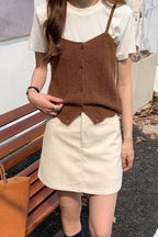 Corduroy High Waist A-Line Skirt image 2
