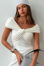 Elegant Chic Off Shoulder Twist Blouse image 2