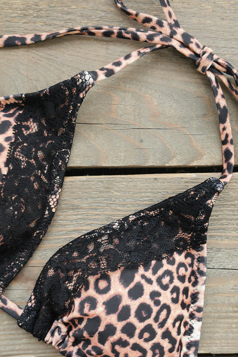 Leopard Lace Three Piece Swim Set image 5