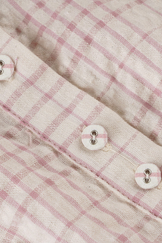 Plaid Regular Shoulder Fitted Waist Short Long Sleeve Blouse image 4