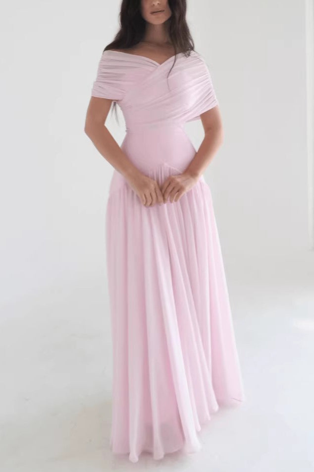 Pink Soft Elegant Cross Maxi Dress image 2