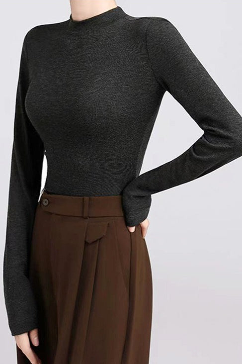 Cashmere Solid Slim Fit Knit Top image 6
