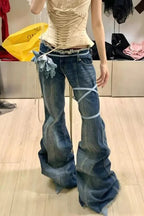 Y2K High Waist Straight Denim Jeans image 2
