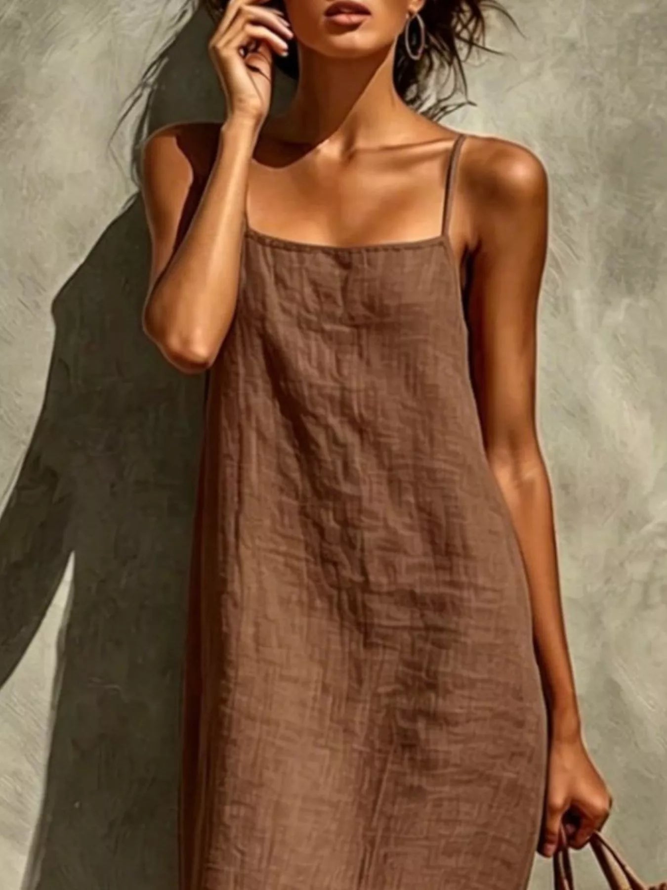 Noelle Maxi Dress detail view styled for Avrienne