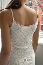 Casual Knit Lace Splicing Cami Top image 3