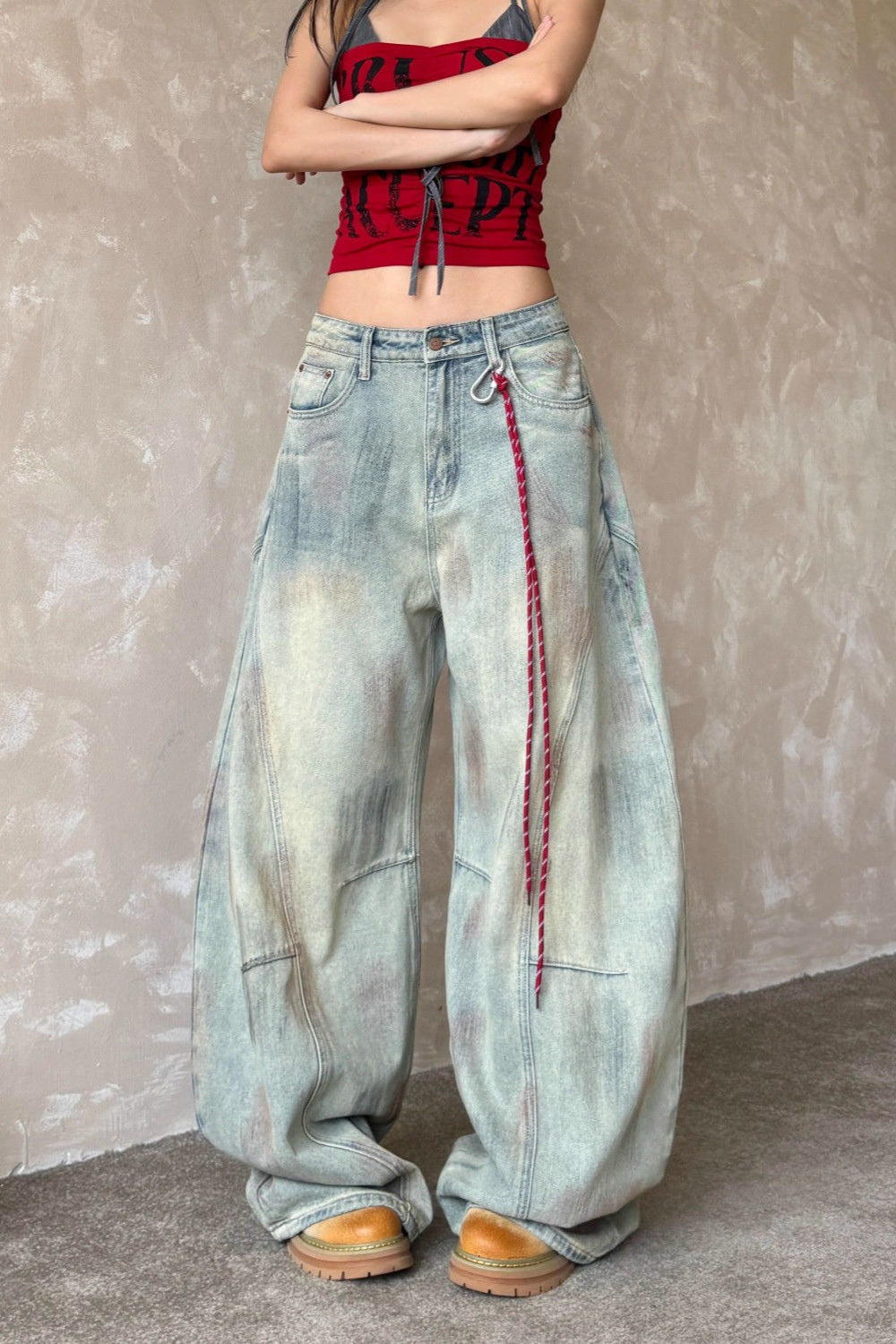 Y2K Light Blue Baggy Denim Jeans image 1