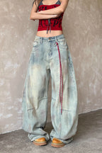 Y2K Light Blue Baggy Denim Jeans image 1
