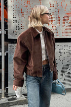 Retro Corduroy Collared Jacket image 1