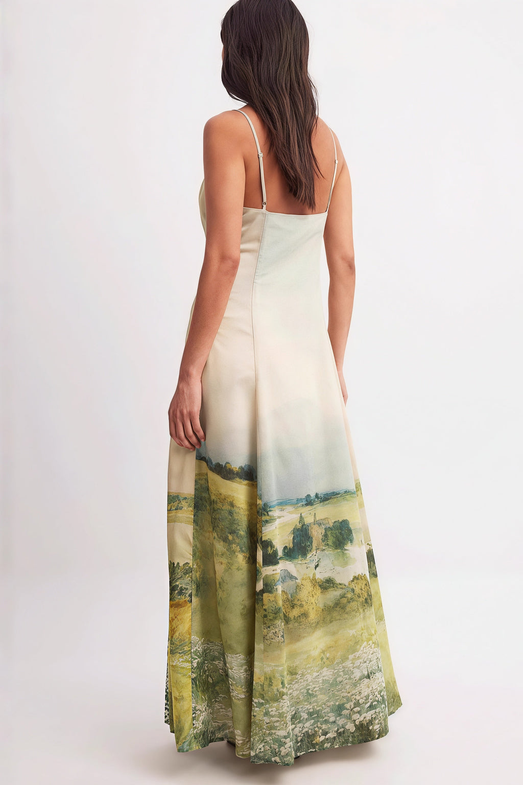 Oil Painting Scenic Cami Elegant Maxi Dress image 4