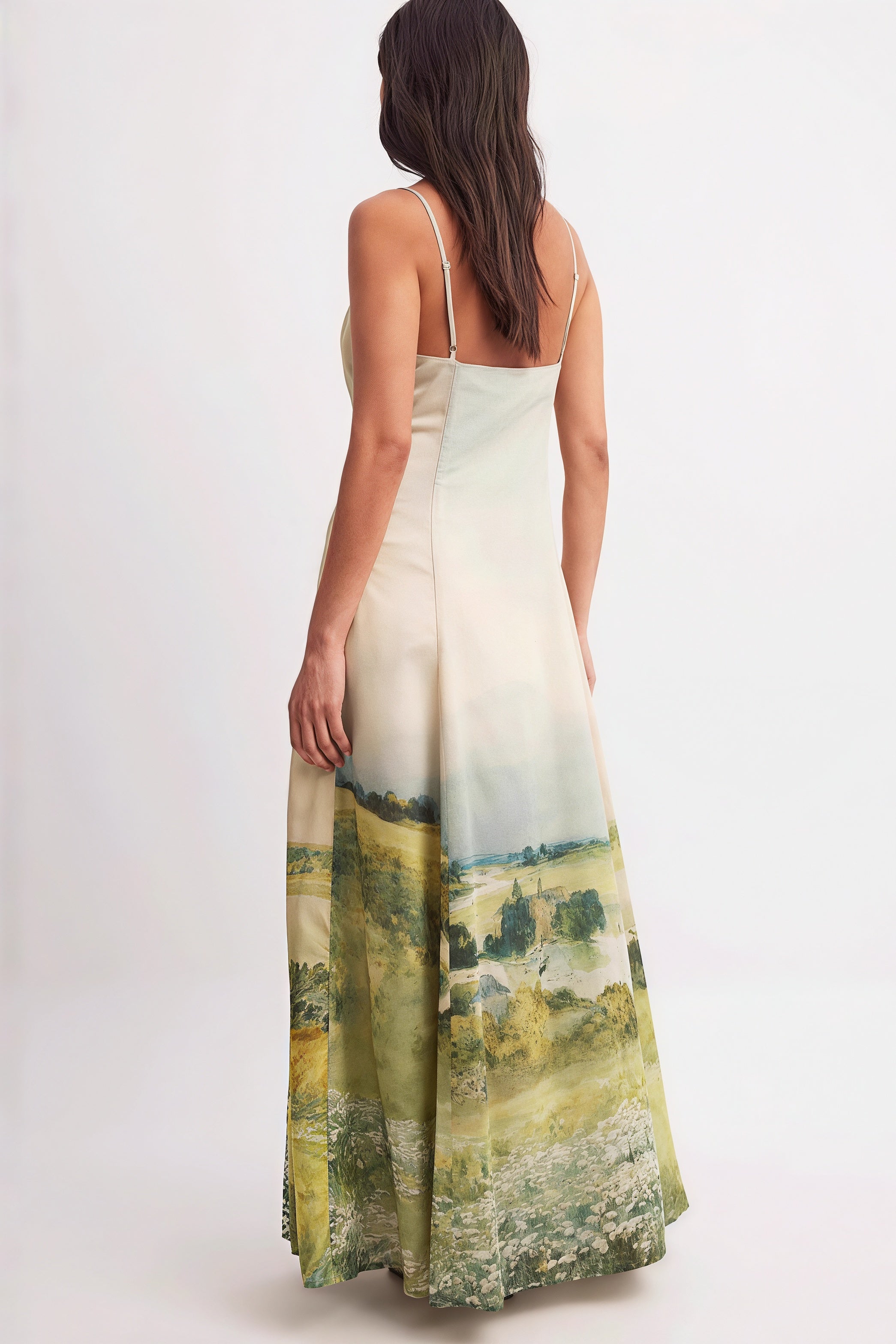 Oil Painting Scenic Cami Elegant Maxi Dress image 4