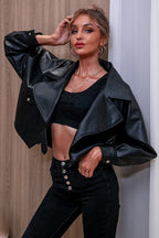 PU Leather Long Sleeve Jacket image 1