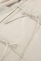 Linen Cotton High Waist Slit Tie Maxi Dress image 9