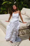 Spaghetti Strap Backless Ruffle Maxi Dress image 1