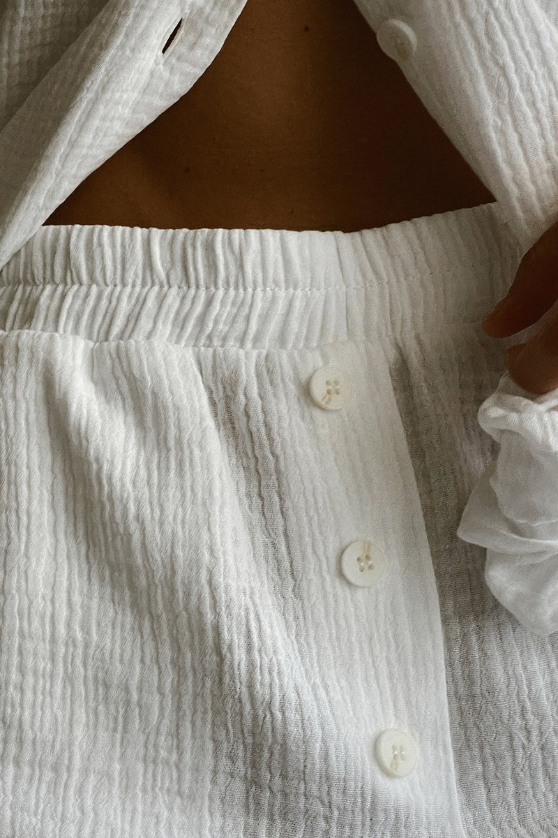 Solid Cotton Wrinkled Shirt Pants Two Piece Set image 3