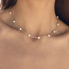 Margaux Pearl Necklace styled for Avrienne
