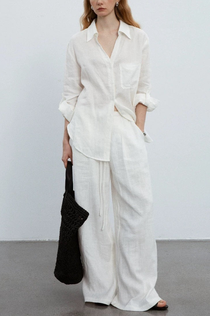 Minimalist Casual Vibe Linen Loose-fit Blouse image 3