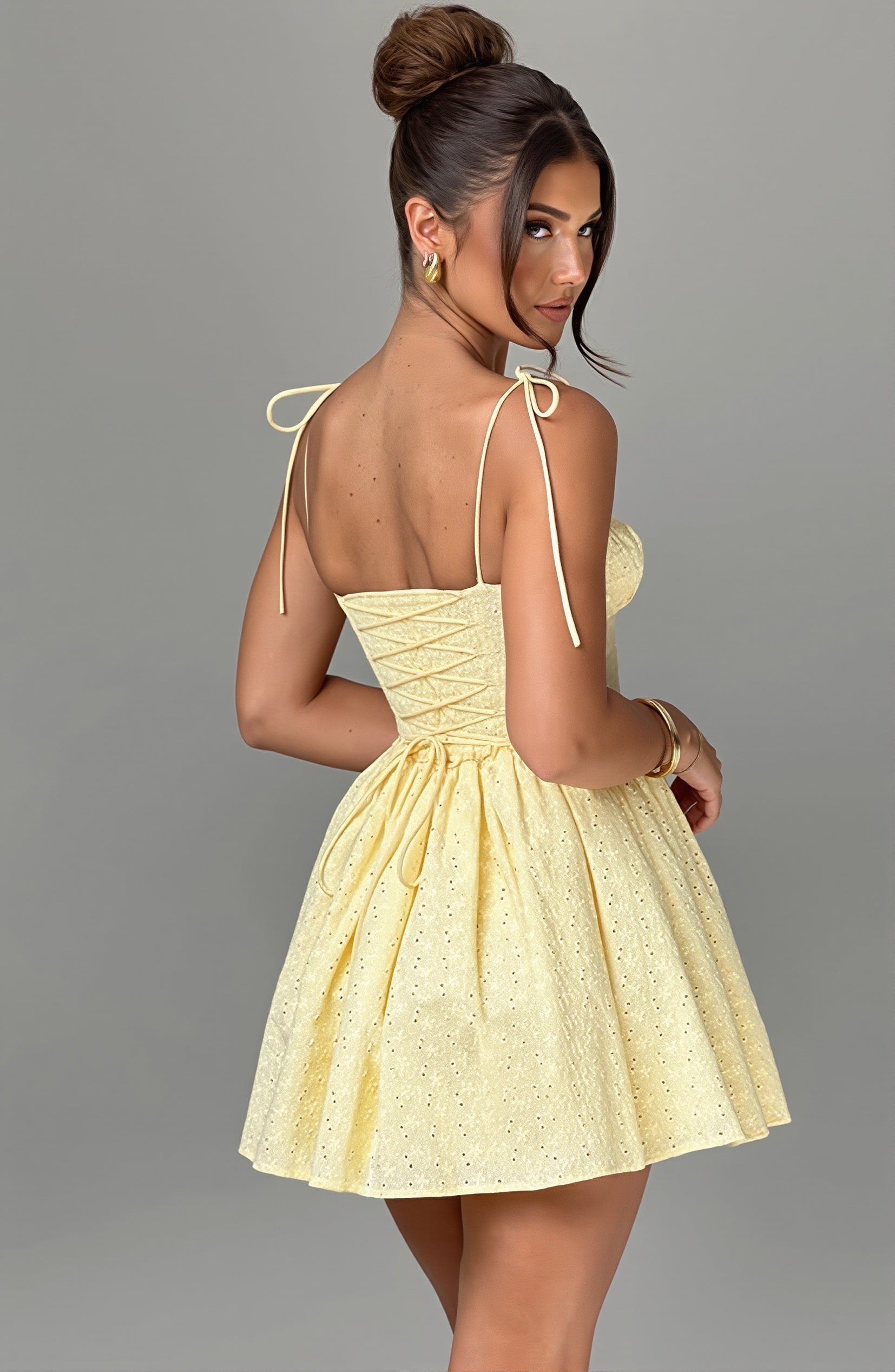 Chic Backless Lace Up Cami Bodycon Mini Dress image 6