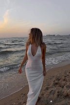 Knit Hollow Out Backless Maxi Dress image 2