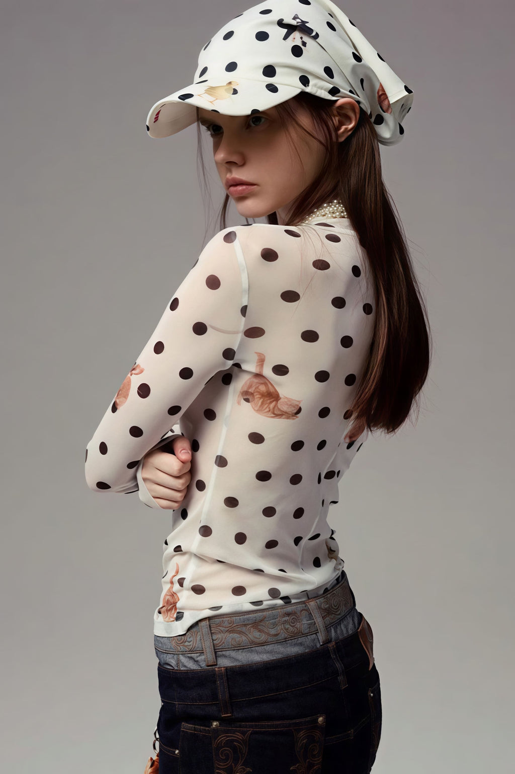 Slim Fit Short Length Animal Print Blouse image 3