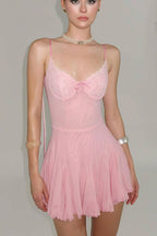 Sexy Solid V Neck Cami Backless Mini Dress image 3