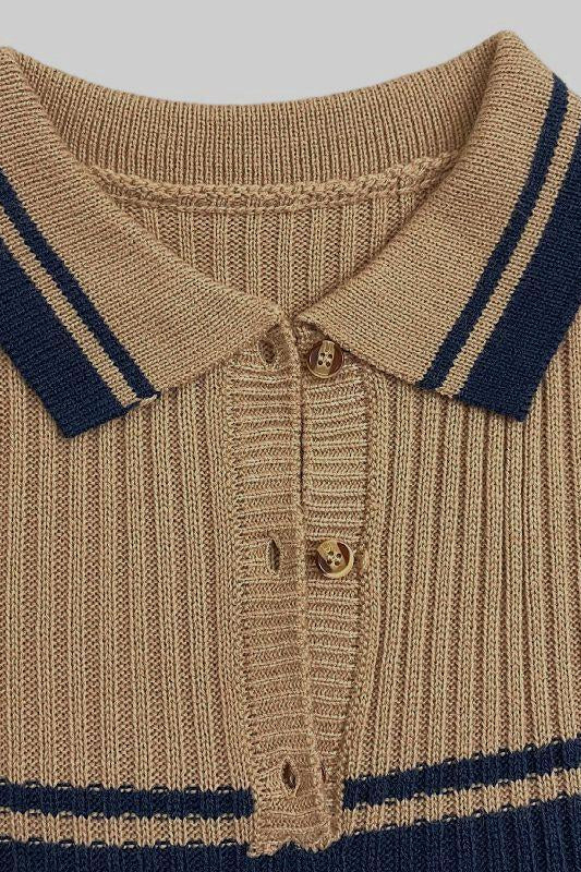 Striped Colorblock Long Sleeve Knit Sweater image 3