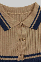 Striped Colorblock Long Sleeve Knit Sweater image 3