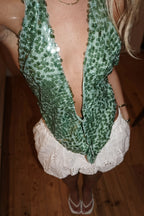 Deep V Sequin Vacation Halter Top image 6