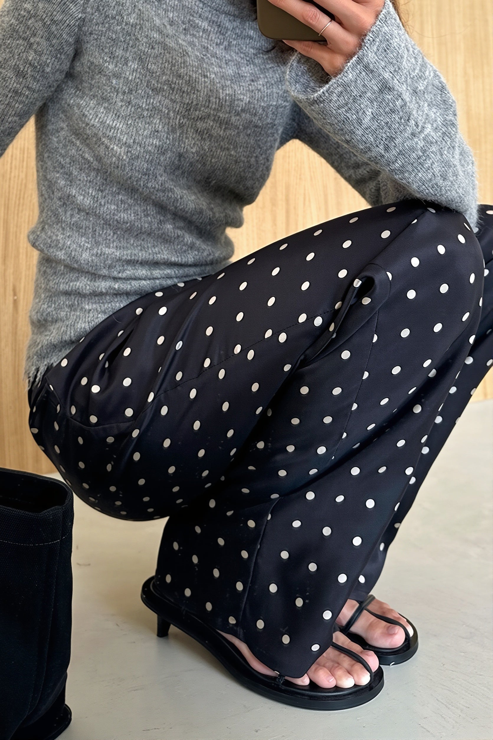 Polka Dot Straight Leg Casual Pants image 4