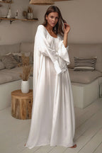 Solid Loose Slouchy Flared Hem Maxi Dress image 4