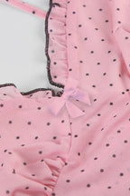 Sweet Mesh Polka Dot Crop Blouse image 3