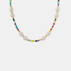 Ottilie Bead Necklace detail view styled for Avrienne