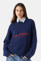 Embroidery Knit Slouchy Pullover Blouse image 5