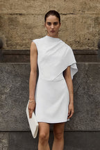 Simple Irregular Sleeveless Waist Mini Dress image 1