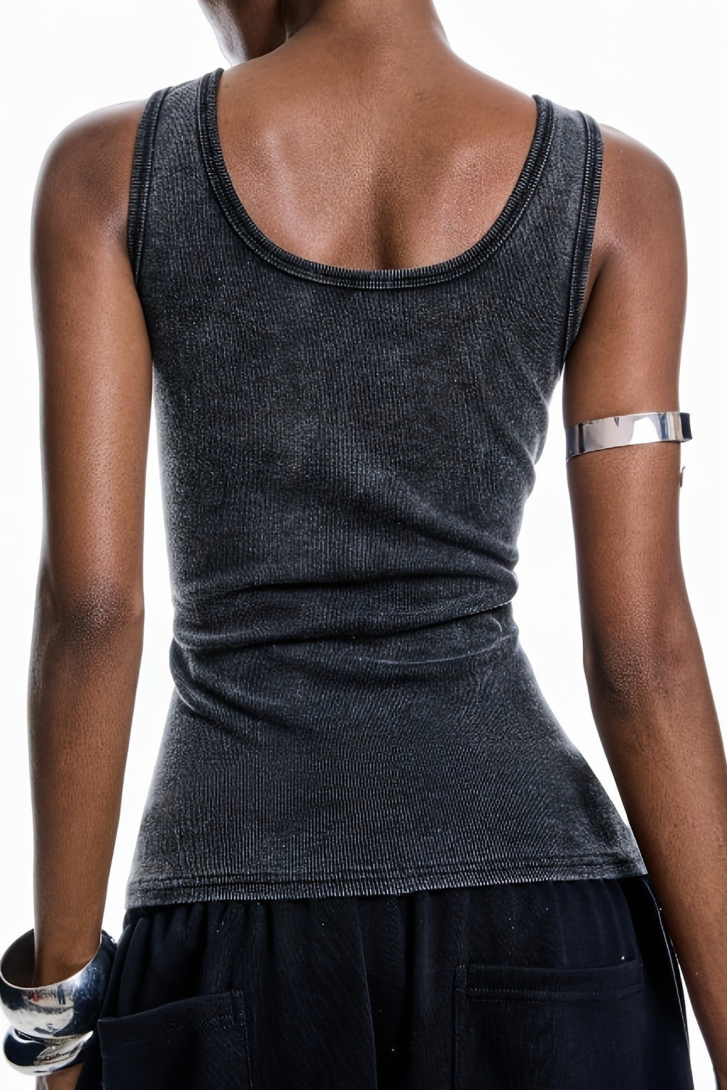 Eyelet Slim Sexy Street Style Tank Top image 5