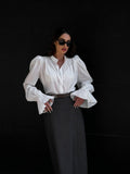 Jacquard Puff Sleeve Blouse image 2