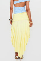 Wrinkled High Waist Asymmetrical Split Skirt image 5
