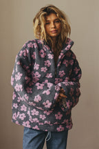 Floral Fleece Warm Fuzzy Sweatshirt image 1
