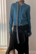 Slim-Fit Round-Neck Knit Cardigan image 1